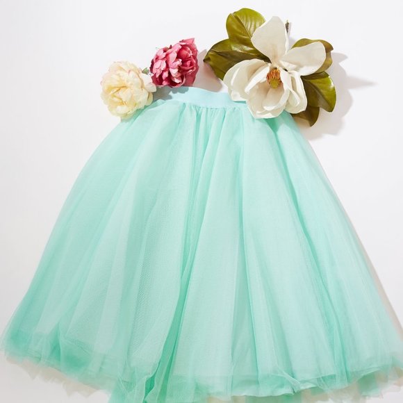 Midi Mint Tulle Tutu Skirt - Picture 14 of 14